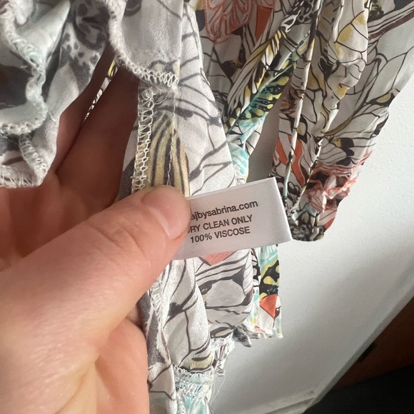 TAJ By Sabrina Crippa Butterfly Print Beaded embroidered Boho Mini Dress Size S - Picture 3 of 7